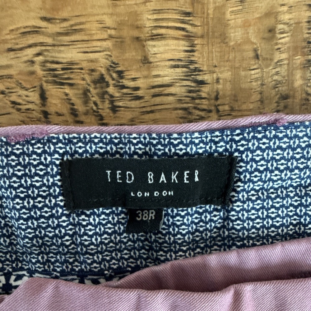 Ted Baker London Men's Pink Cotton Chino Shorts 9"‎ Inseam Zip Pockets